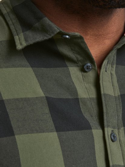 Jack & Jones Gingham L/S Shirt Dusty Olive - Srajce - Moške srajce za Močnejše Postave