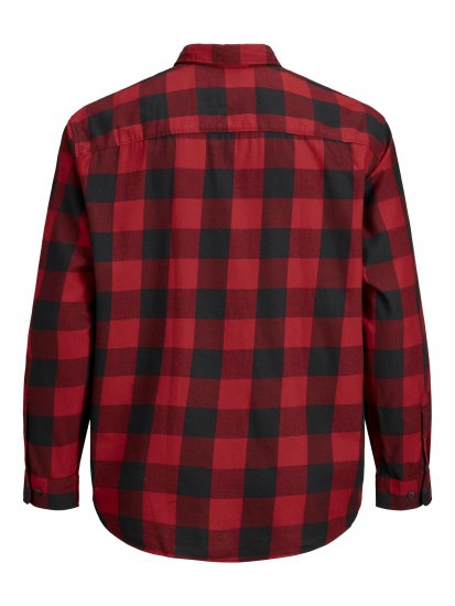 Jack & Jones Gingham Shirt L/S Brick Red - Srajce - Moške srajce za Močnejše Postave