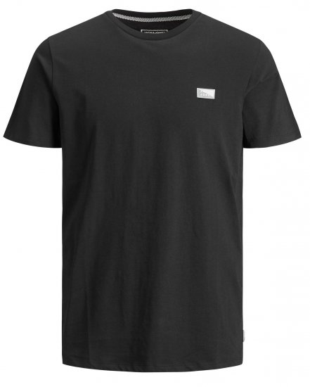 Jack & Jones Schultz Crew Neck T-Shirt Black - Kratke Majice - Moške kratke majice za močnejše postave
