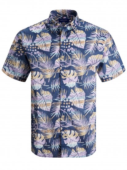 Jack & Jones Hazy S/S Shirts Ensign Blue - Srajce - Moške srajce za Močnejše Postave