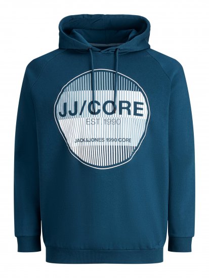 Jack & Jones Booster Hoodie Blue - Puloverji & jopice - Moški Puloverji & Jopice za Močnejše Postave