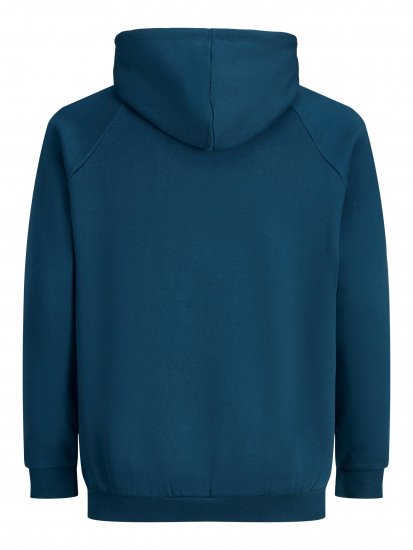 Jack & Jones Booster Hoodie Blue - Puloverji & jopice - Moški Puloverji & Jopice za Močnejše Postave
