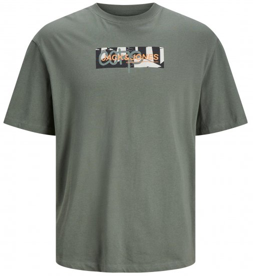 Jack & Jones JCOAOP PRINT T-Shirt Agave Green - Kratke Majice - Moške kratke majice za močnejše postave