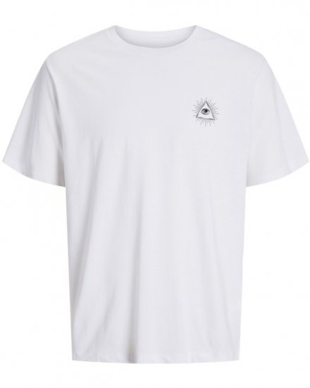Jack & Jones Jackie Crew Neck T-Shirt White - Kratke Majice - Moške kratke majice za močnejše postave