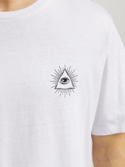 Jack & Jones Jackie Crew Neck T-Shirt White - Kratke Majice - Moške kratke majice za močnejše postave
