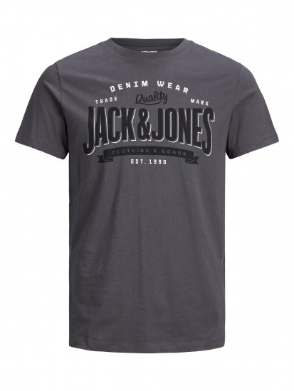 Jack & Jones JJELOGO TEE Gray - Kratke Majice - Moške kratke majice za močnejše postave