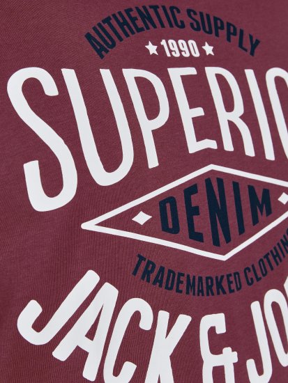 Jack & Jones JJELOGO TEE Hawthorn Rose - Kratke Majice - Moške kratke majice za močnejše postave