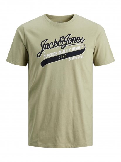 Jack & Jones JJELOGO TEE Light Green - Kratke Majice - Moške kratke majice za močnejše postave