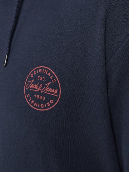 Jack & Jones JJESHARK SWEAT Hoodie Navy - Puloverji & jopice - Moški Puloverji & Jopice za Močnejše Postave