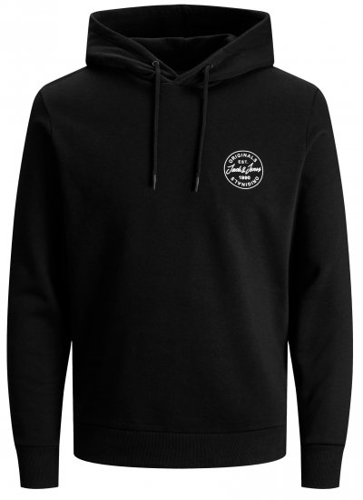 Jack & Jones JJESHARK SWEAT Hoodie Black - Puloverji & jopice - Moški Puloverji & Jopice za Močnejše Postave