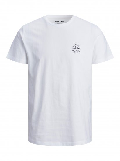 Jack & Jones JJESHARK TEE White - Kratke Majice - Moške kratke majice za močnejše postave