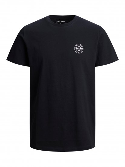 Jack & Jones JJESHARK TEE Black - Kratke Majice - Moške kratke majice za močnejše postave