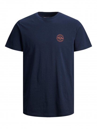 Jack & Jones JJESHARK TEE Navy - Kratke Majice - Moške kratke majice za močnejše postave