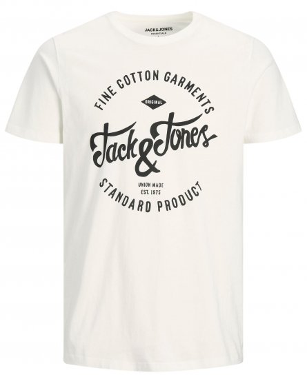 Jack & Jones JJERAFA TEE White - Kratke Majice - Moške kratke majice za močnejše postave