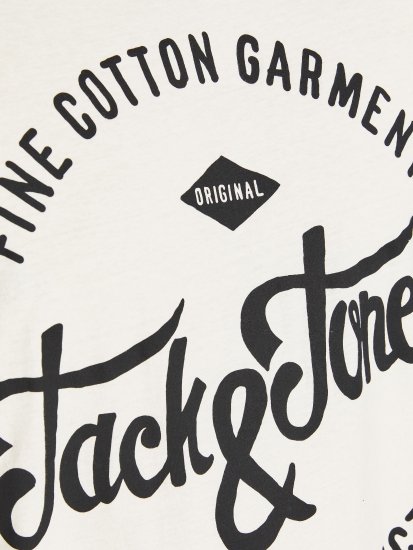 Jack & Jones JJERAFA TEE White - Kratke Majice - Moške kratke majice za močnejše postave