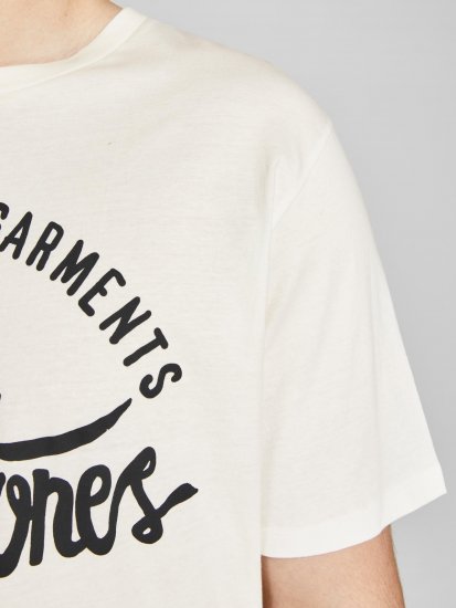 Jack & Jones JJERAFA TEE White - Kratke Majice - Moške kratke majice za močnejše postave