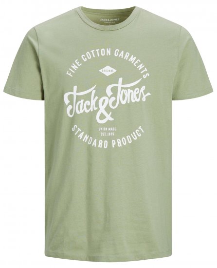 Jack & Jones JJERAFA TEE Light Green - Kratke Majice - Moške kratke majice za močnejše postave