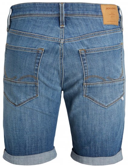 Jack & Jones JJIRICK JJFOX Shorts Blue Denim - Kratke hlače - Moške Kratke Hlače za Močnejše Postave