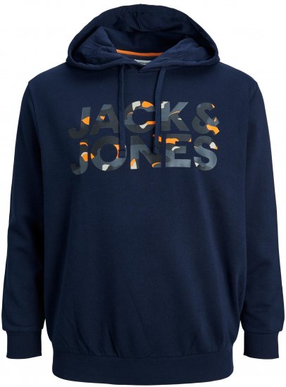 Jack & Jones JJRAMP Hoodie Navy - Puloverji & jopice - Moški Puloverji & Jopice za Močnejše Postave