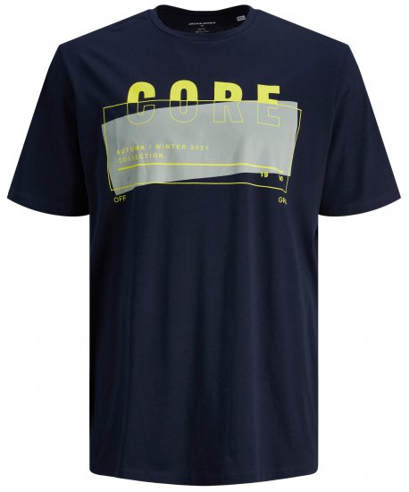 Jack & Jones JCOBOOSTER TEE Navy - Kratke Majice - Moške kratke majice za močnejše postave