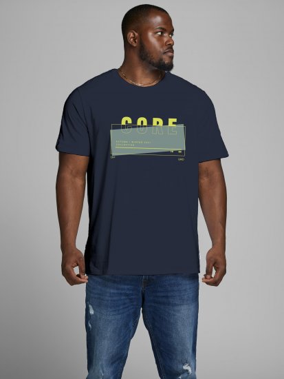 Jack & Jones JCOBOOSTER TEE Navy - Kratke Majice - Moške kratke majice za močnejše postave
