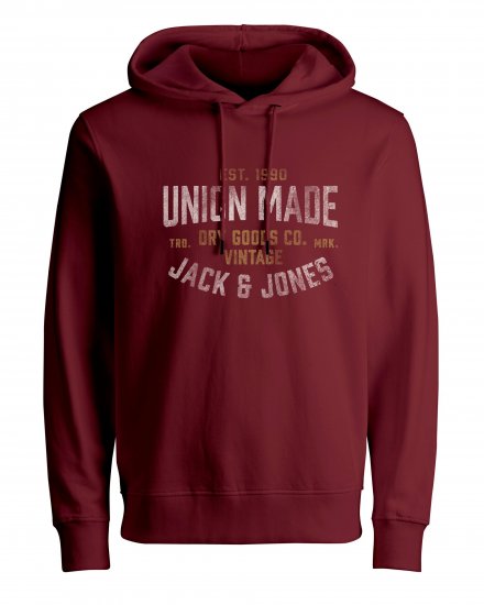 Jack & Jones JPRBLUBOOSTER SWEAT Hoodie Red - Puloverji & jopice - Moški Puloverji & Jopice za Močnejše Postave