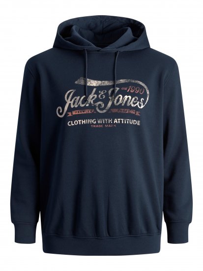 Jack & Jones JPRBLUBOOSTER SWEAT Hoodie Navy - Puloverji & jopice - Moški Puloverji & Jopice za Močnejše Postave