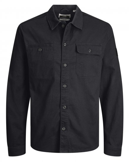 Jack & Jones JCOBEN LS Overshirt Black - Srajce - Moške srajce za Močnejše Postave