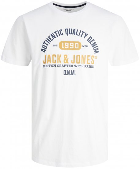 Jack & Jones JJSTAMP TEE White - Kratke Majice - Moške kratke majice za močnejše postave