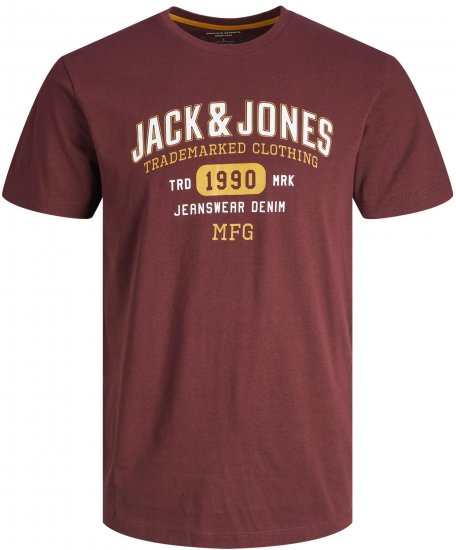 Jack & Jones JJSTAMP TEE Red - Kratke Majice - Moške kratke majice za močnejše postave