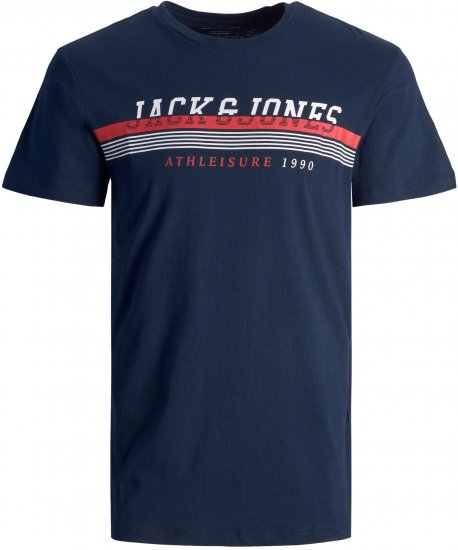Jack & Jones JJIRON TEE Navy - Kratke Majice - Moške kratke majice za močnejše postave