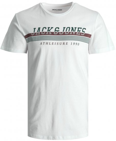 Jack & Jones JJIRON TEE White - Kratke Majice - Moške kratke majice za močnejše postave