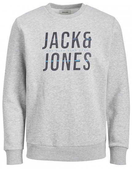 Jack & Jones JJXILO Sweat Light Grey - Puloverji & jopice - Moški Puloverji & Jopice za Močnejše Postave
