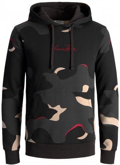 Jack & Jones JJCRAMP Hoodie Black - Puloverji & jopice - Moški Puloverji & Jopice za Močnejše Postave