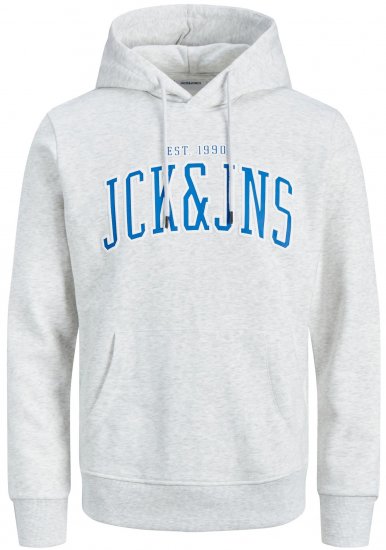 Jack & Jones JJCEMB Hoodie White - Puloverji & jopice - Moški Puloverji & Jopice za Močnejše Postave