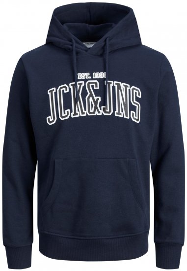 Jack & Jones JJCEMB Hoodie Navy - Puloverji & jopice - Moški Puloverji & Jopice za Močnejše Postave