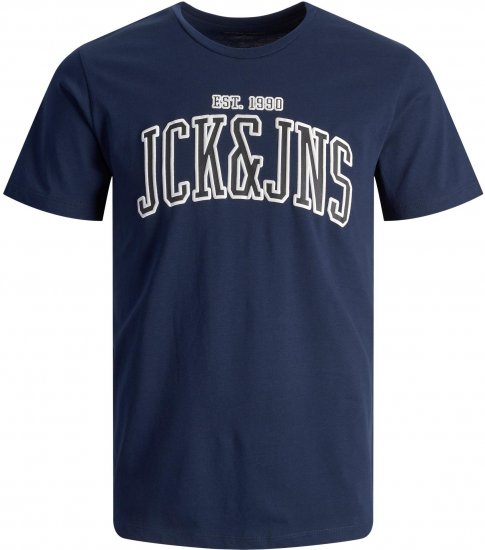 Jack & Jones JJCEMB TEE Navy - Kratke Majice - Moške kratke majice za močnejše postave