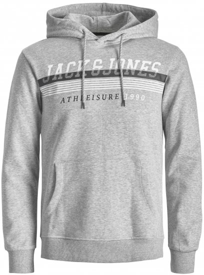 Jack & Jones JJIRON Hoodie Grey - Puloverji & jopice - Moški Puloverji & Jopice za Močnejše Postave