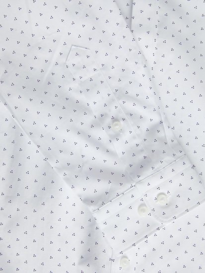 Jack & Jones JPRBLACARDIFF Print Shirt LS White - Srajce - Moške srajce za Močnejše Postave