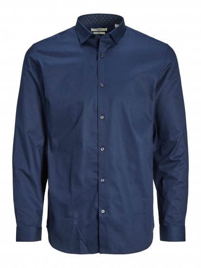 Jack & Jones JPRBLACARDIFF CONTRAST Shirt LS Navy - Srajce - Moške srajce za Močnejše Postave