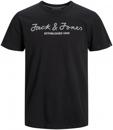Jack & Jones JCOBERG UPSCALED TEE Black - Kratke Majice - Moške kratke majice za močnejše postave