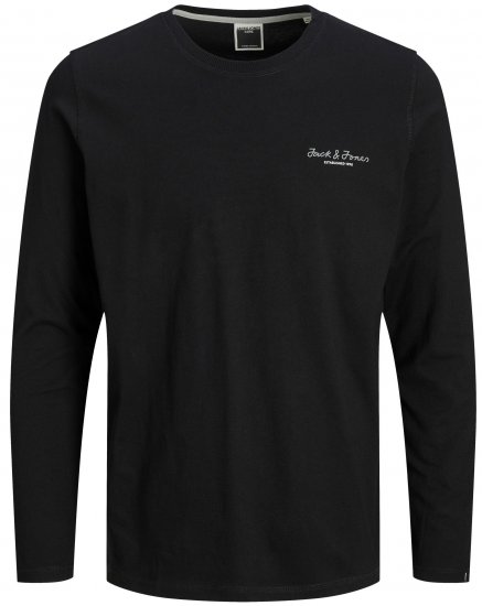 Jack & Jones JCOBERG Long sleeve T-shirt Black - Kratke Majice - Moške kratke majice za močnejše postave