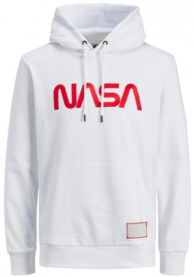 Jack & Jones JCONASA LOGO Hoodie White - Puloverji & jopice - Moški Puloverji & Jopice za Močnejše Postave