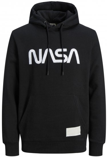 Jack & Jones JCONASA LOGO Hoodie Black - Puloverji & jopice - Moški Puloverji & Jopice za Močnejše Postave