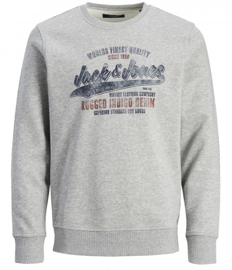 Jack & Jones JPRBLUBILLY Sweatshirt Grey - Puloverji & jopice - Moški Puloverji & Jopice za Močnejše Postave