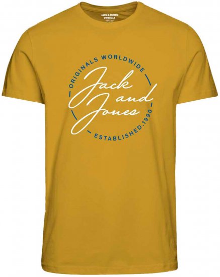 Jack & Jones JORJERRYS TEE Yellow - Kratke Majice - Moške kratke majice za močnejše postave
