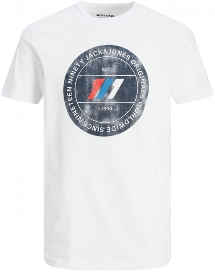 Jack & Jones JORNATE TEE White - Kratke Majice - Moške kratke majice za močnejše postave