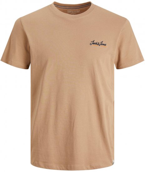Jack & Jones JORPAUL TONS TEE Beige - Kratke Majice - Moške kratke majice za močnejše postave