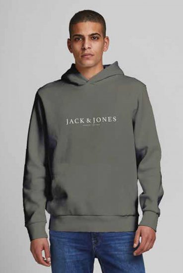 Jack & Jones JPRBLAAUGUST LOGO Hoodie Green - Puloverji & jopice - Moški Puloverji & Jopice za Močnejše Postave
