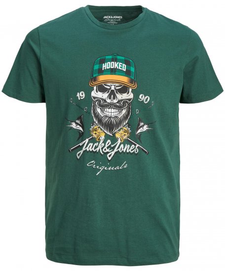 Jack & Jones JORCAPTAIN TEE Green - Kratke Majice - Moške kratke majice za močnejše postave